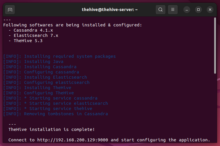thehive installed