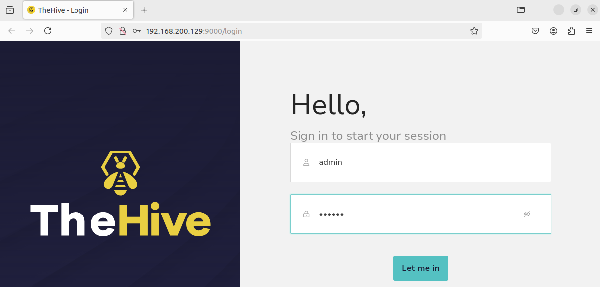 thehive login page