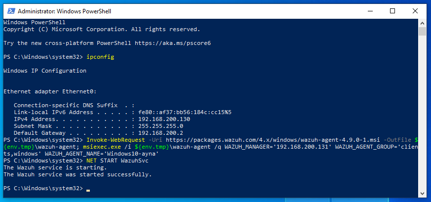 W10 agent install
